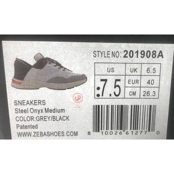 Zeba Steel Onyx Medium Sneakers Grey & Black‎ Mens Size 7.5 - Picture 14 of 15